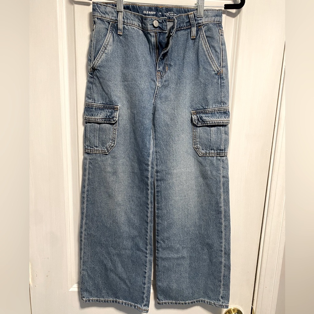 Old Navy High rise baggy wide leg built-in tough girls denim